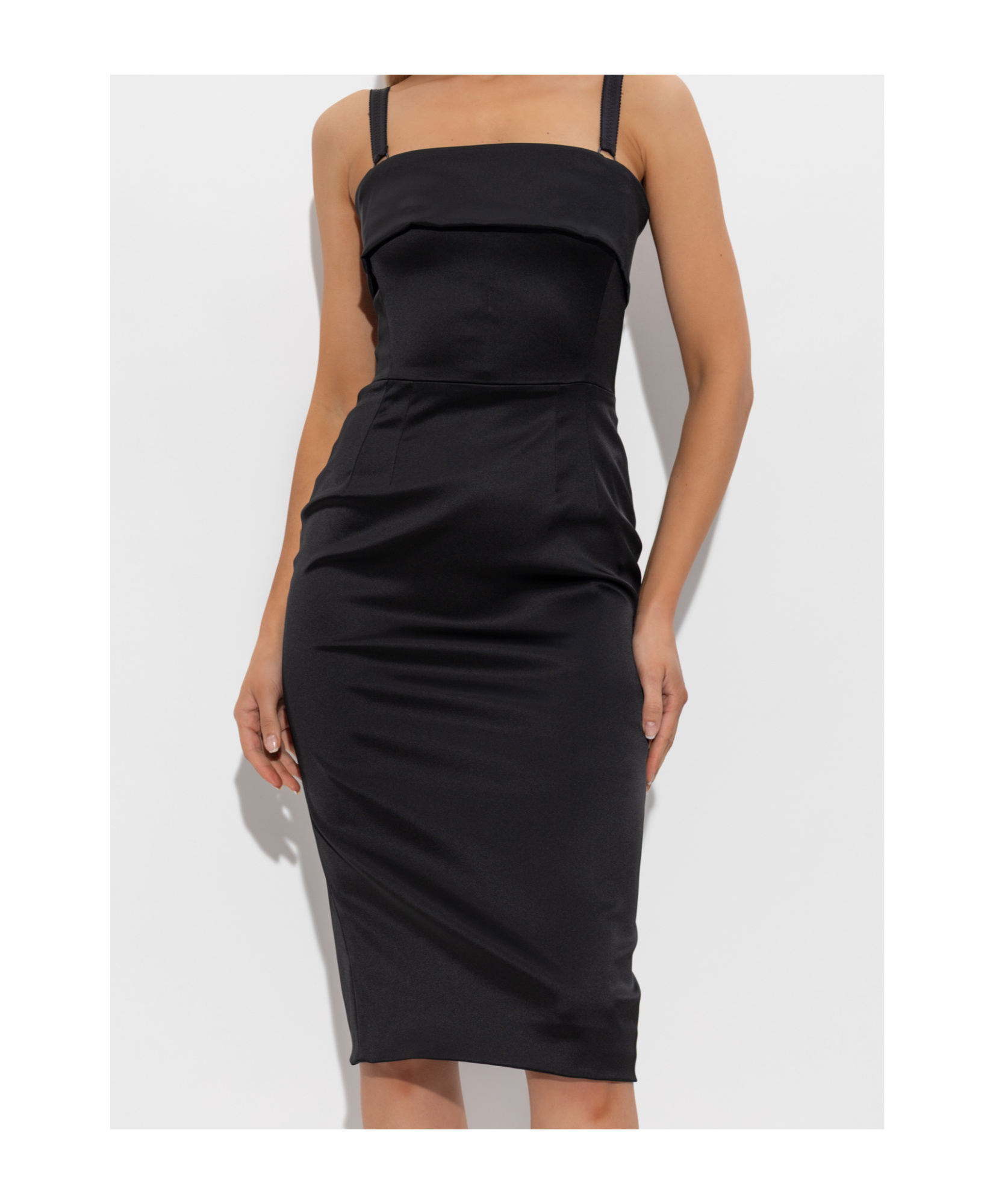 Dolce & Gabbana Satin Strap Dress In Black