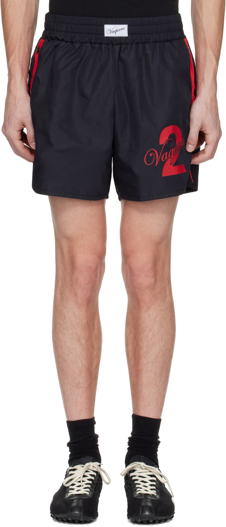Vaquera Womens Snap Shorts Woven Black
