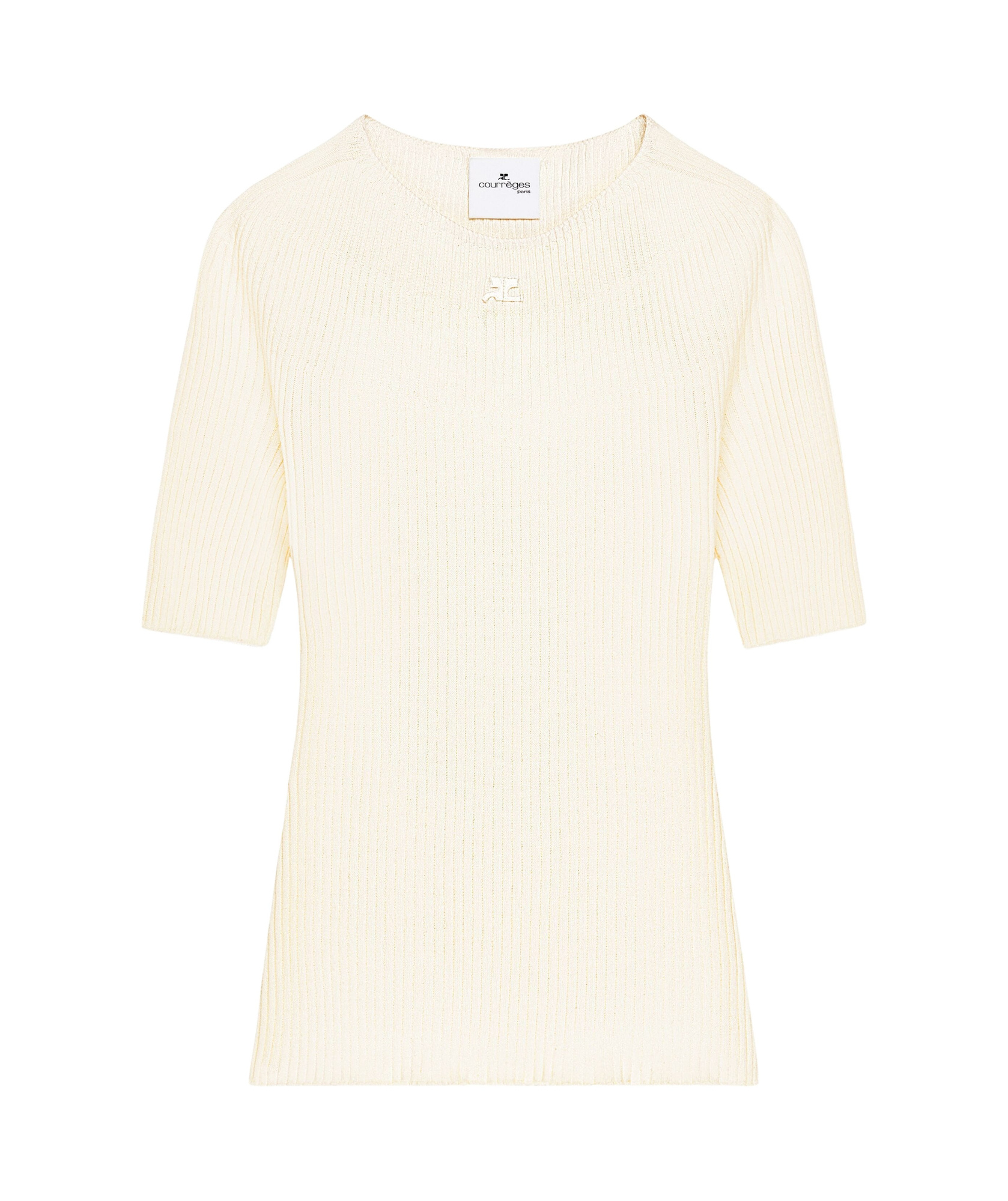 Courrèges Solar Crewneck Short-sleeved Jumper In White