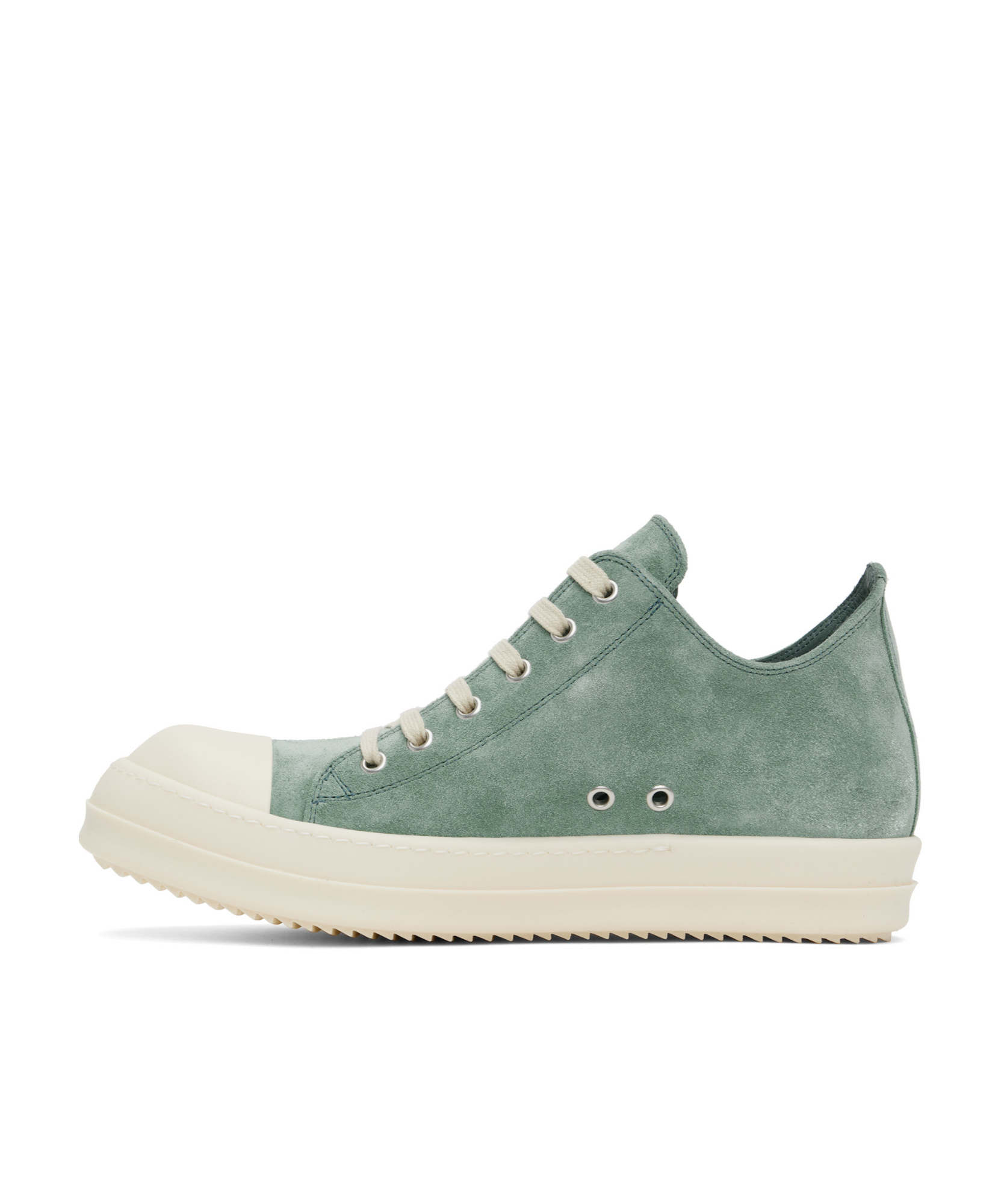 Rick Owens Blue Hollywood Low Sneaks Sneakers In White