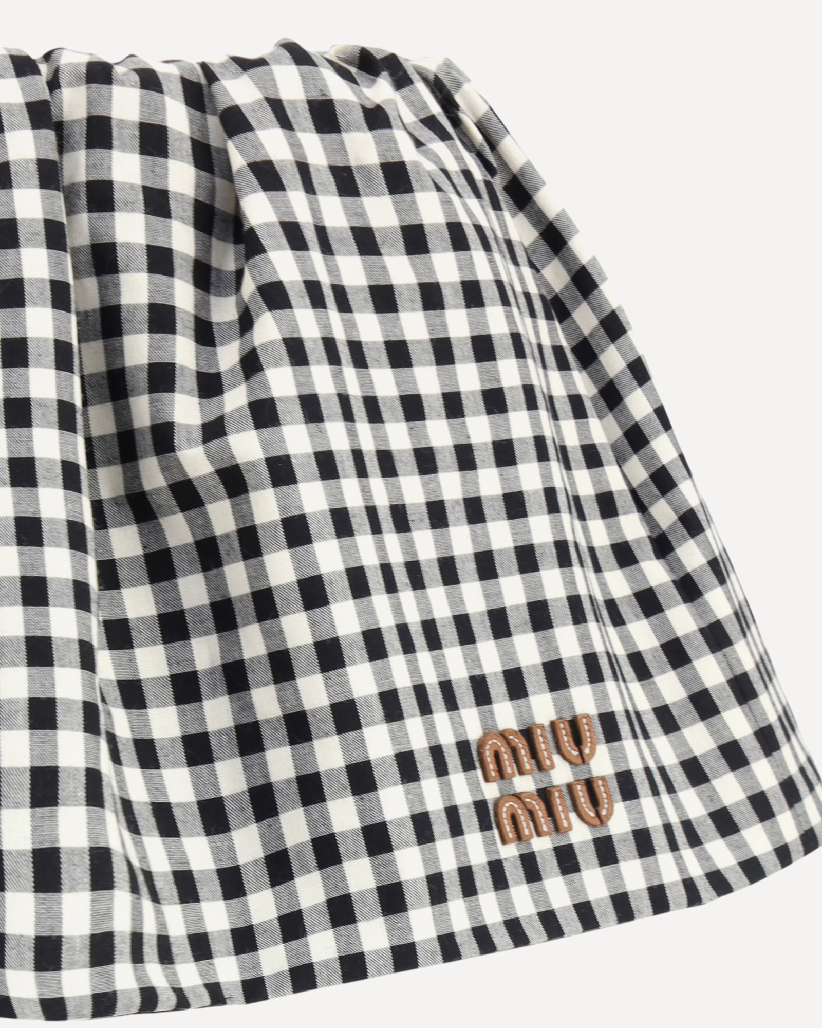 Miu Miu Women Vichy Pattern Miniskirt