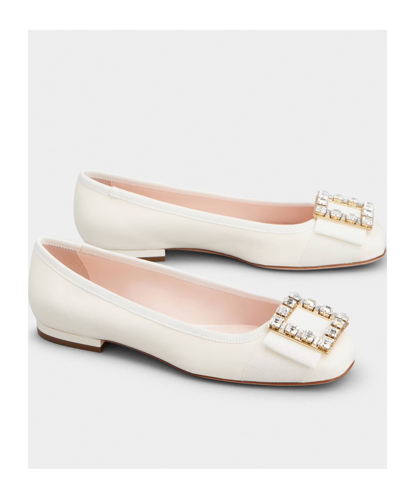 Roger Vivier Embellished Slip-on Ballerinas In White