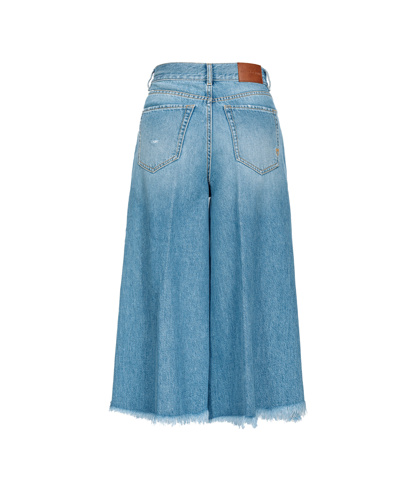 Pinko Bermuda Ample En Denim Doux In Blue