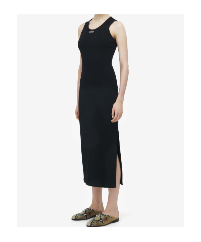 Alexander Mcqueen Crew Neck Cut-out Midi Dress In Black