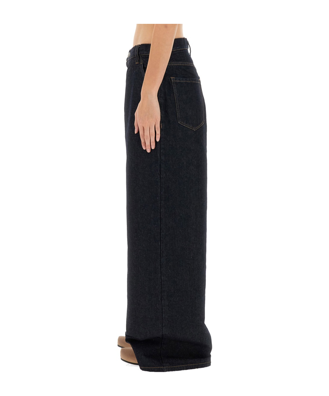 Uma Wang Belt Loops Casual Pants In Black