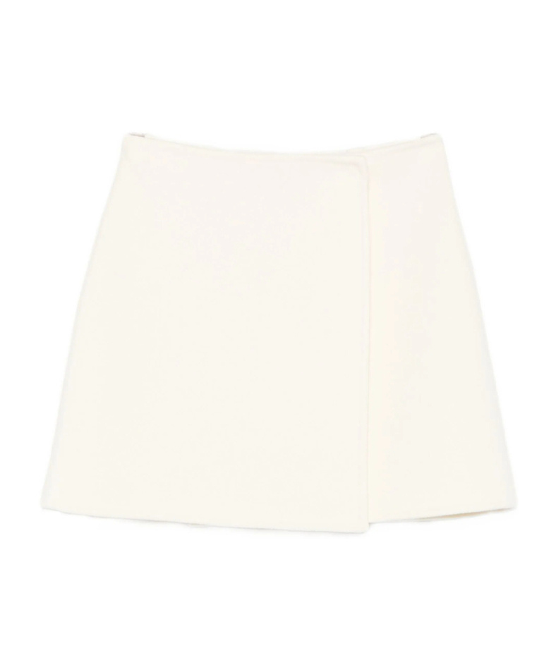 Ermanno Scervino Wool Mini Skirt In Neutral
