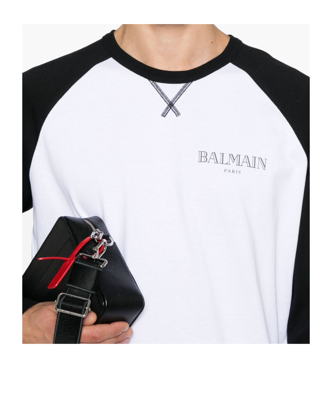 Shop Balmain Lips Print T-shirt In White