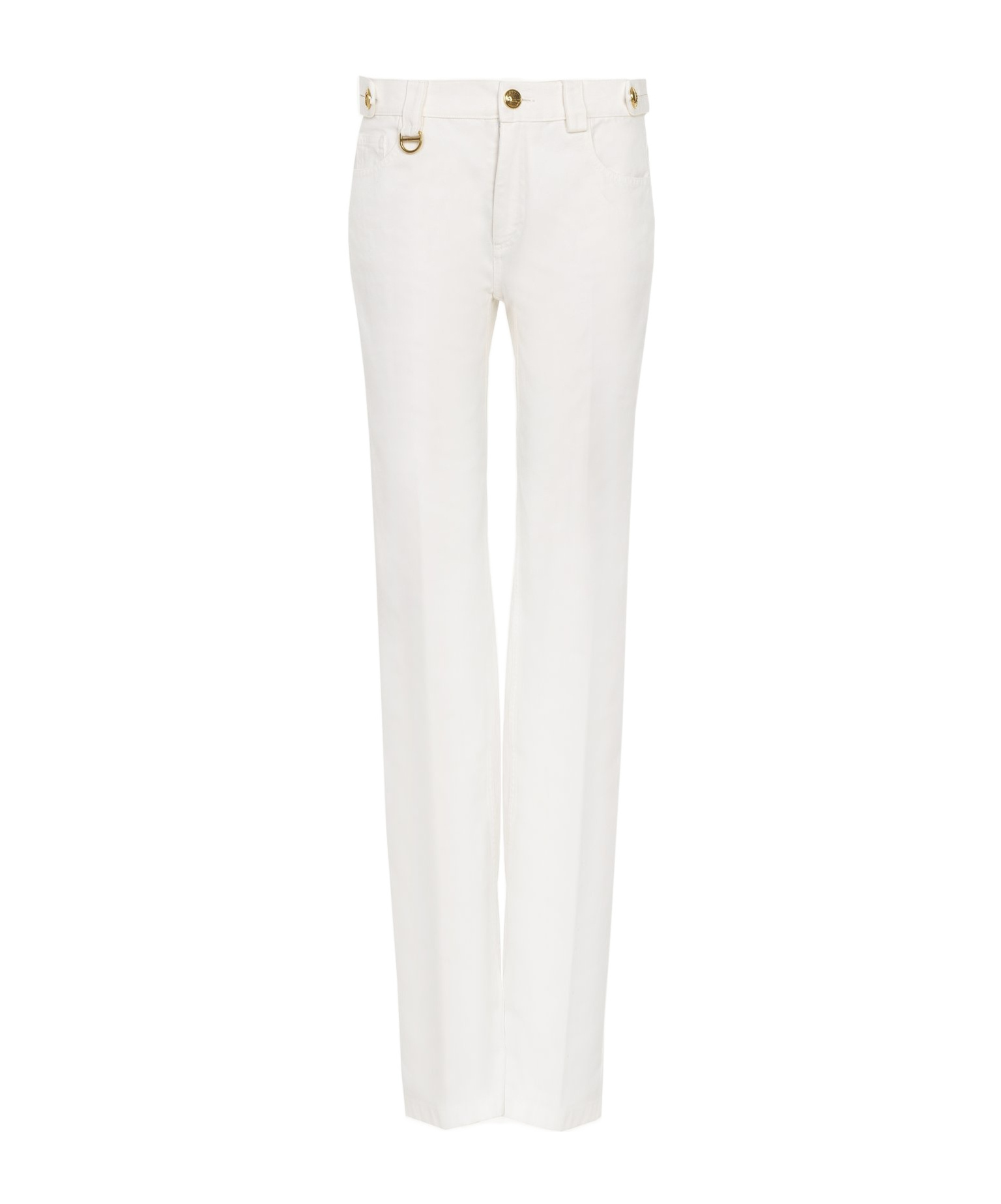 Shop Chloé Cotton Straight-leg Trousers In White