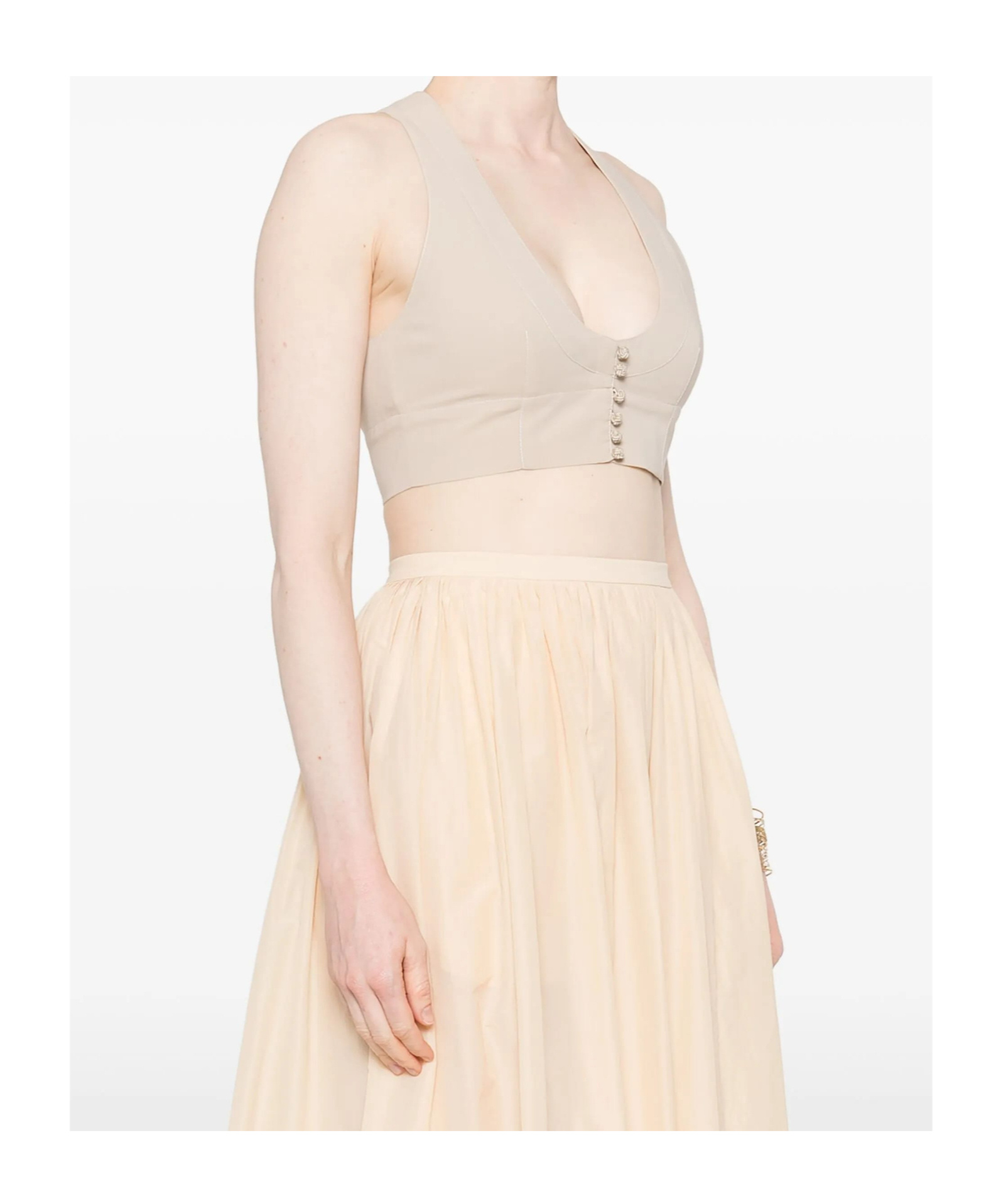 Philosophy Di Lorenzo Serafini Button Cropped Vest In Neutral