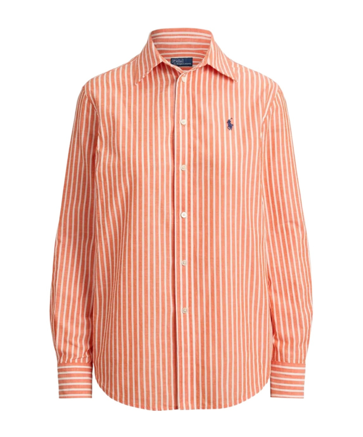 Polo Ralph Lauren Striped Button-down Shirt In Orange