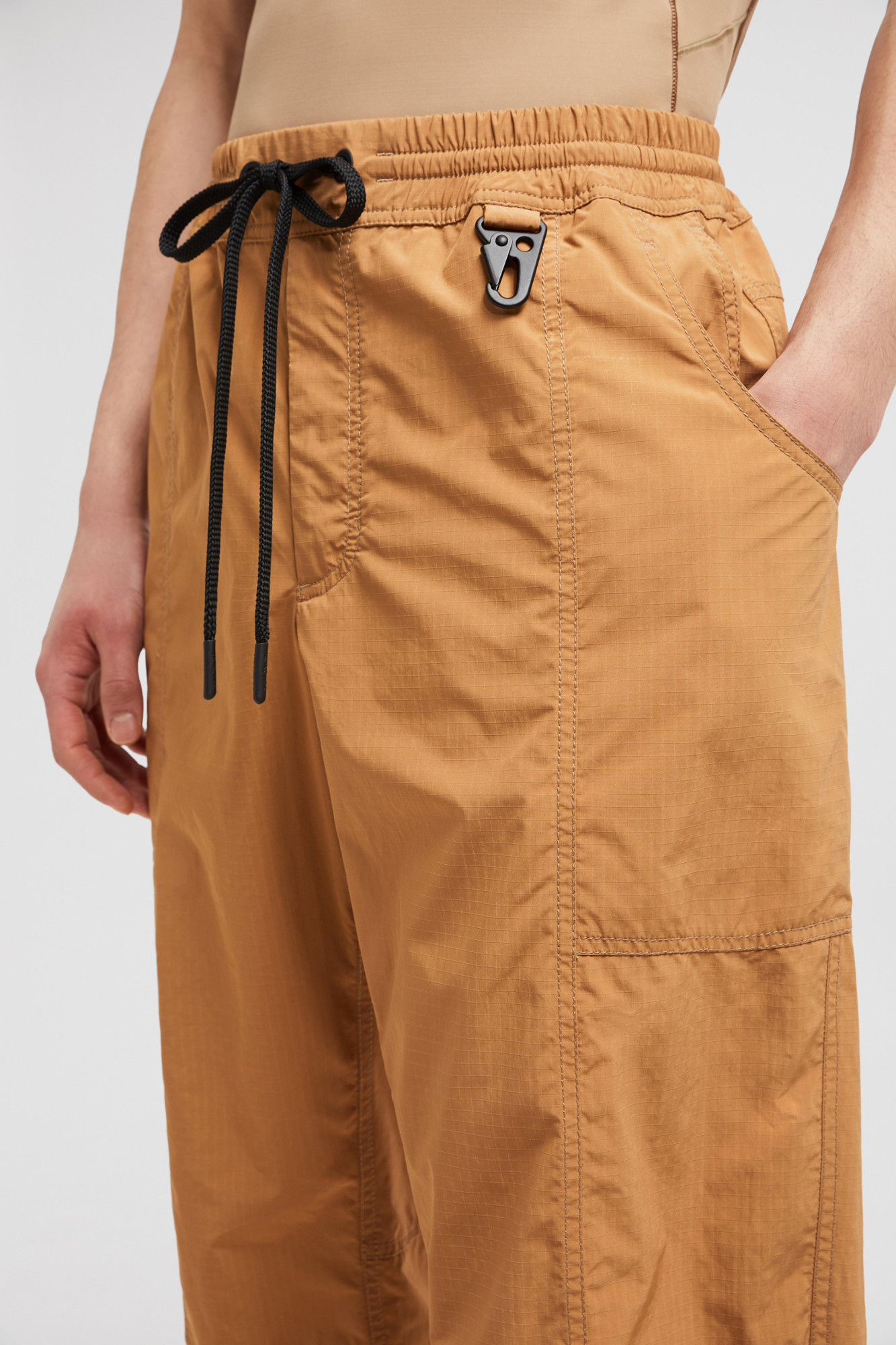 Moncler Drawstring Utility Trousers In Brown