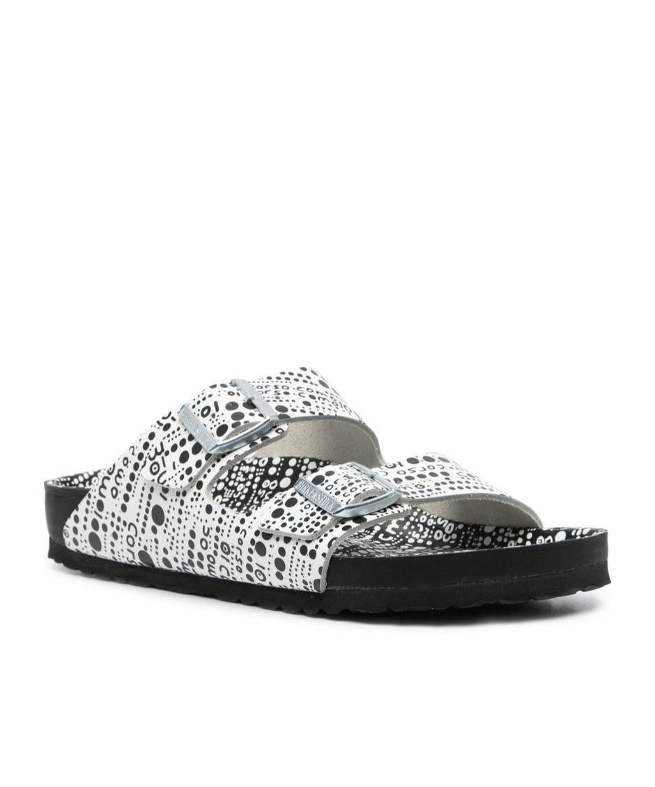 Birkenstock Abstract Spot Print Two-strap Sandals In White