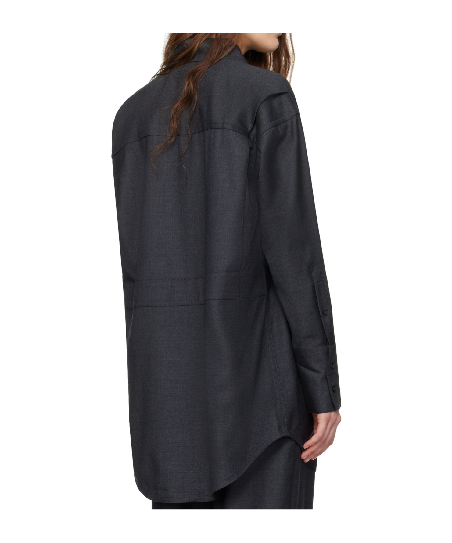 Co Gray Melange Button Down Shirt In Black