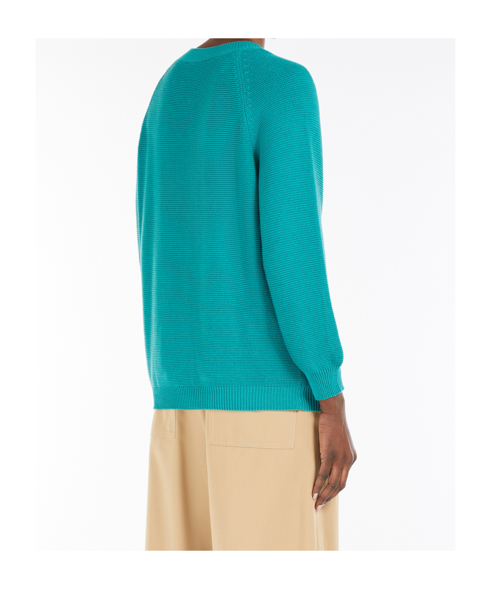 Weekend Max Mara Linz Cotton Knit Sweater In Green