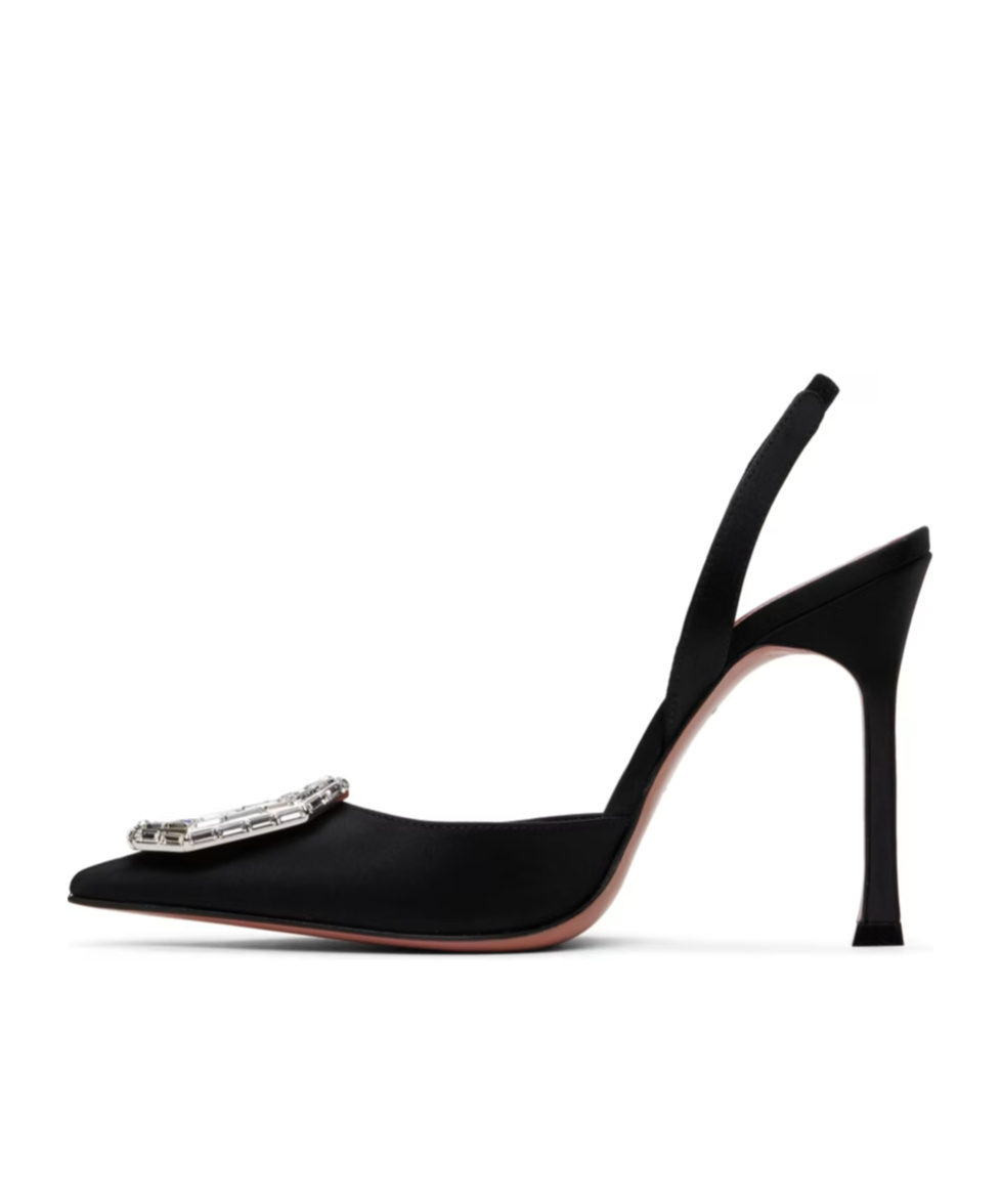 AMINA MUADDI CRYSTAL BUCKLE HIGH-HEELED SANDALS 