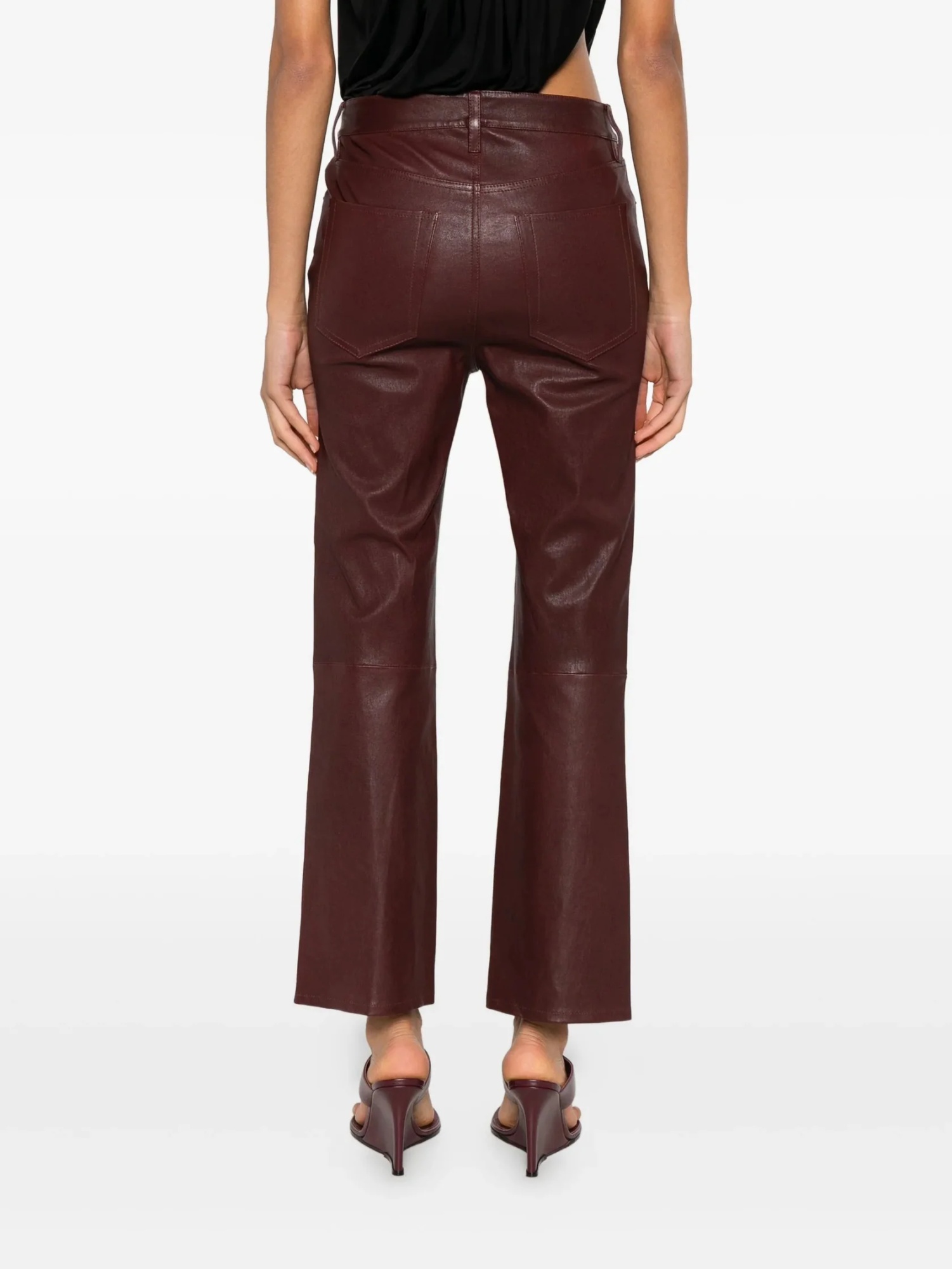 Frame Leather Pant  In Red