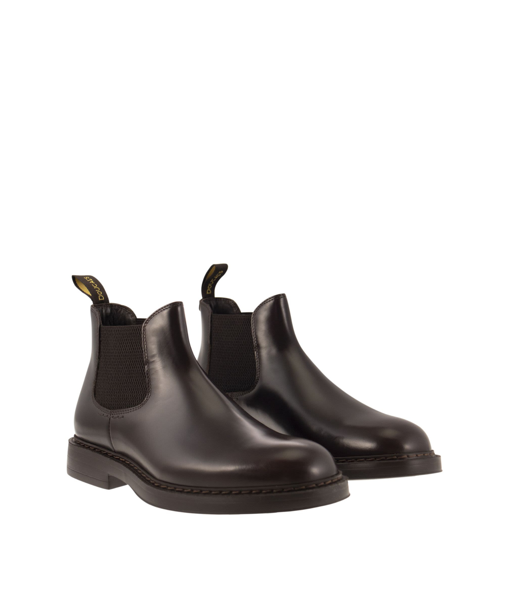 Doucal's Black Leather Ankle Boot In Black