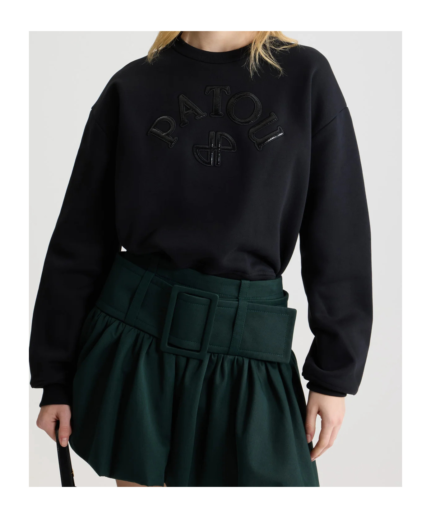 Patou Sweatshirt With Logo And Jp Monogram In Black