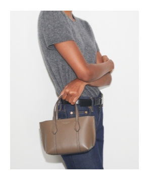 Tory Burch Perry Mini Tote In Gray