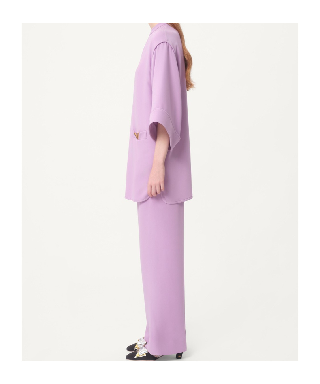 Valentino Light Purple Vlogo Mini Dress In Purple