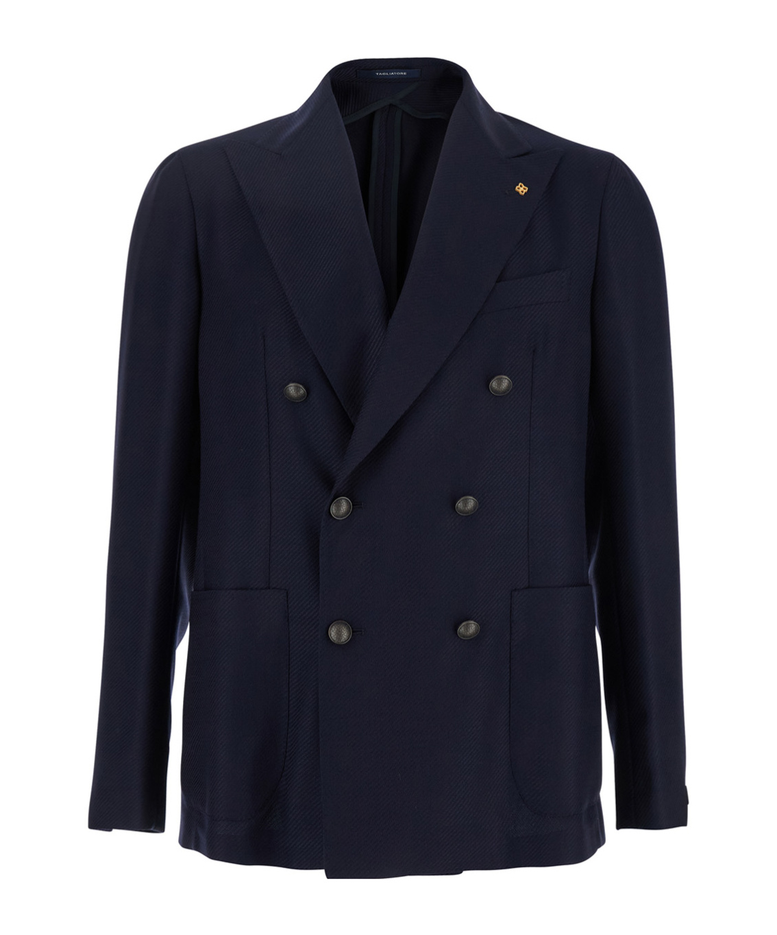 Tagliatore 'montecarlo' Blue Double-breasted Jacket In Black
