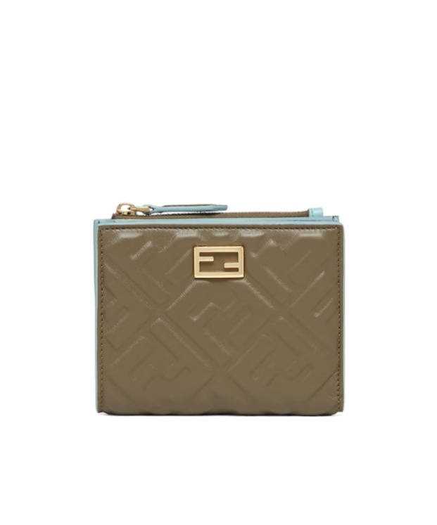 Fendi Compact Baguette Wallet In Brown