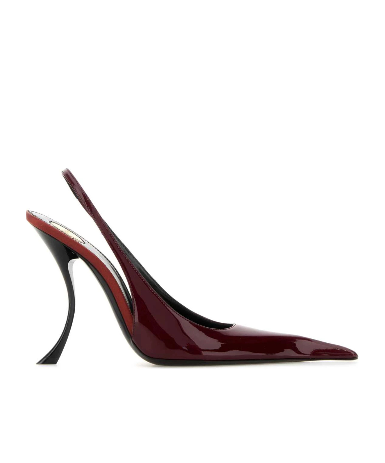 Saint Laurent Pointed-toe Slingback Pumps In Burgundy
