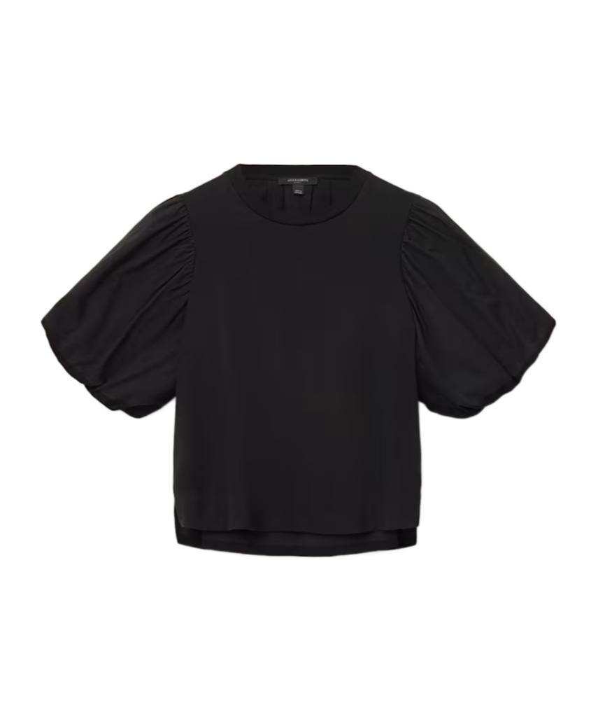 Allsaints Jess Relaxed Voluminous T-shirt In Black