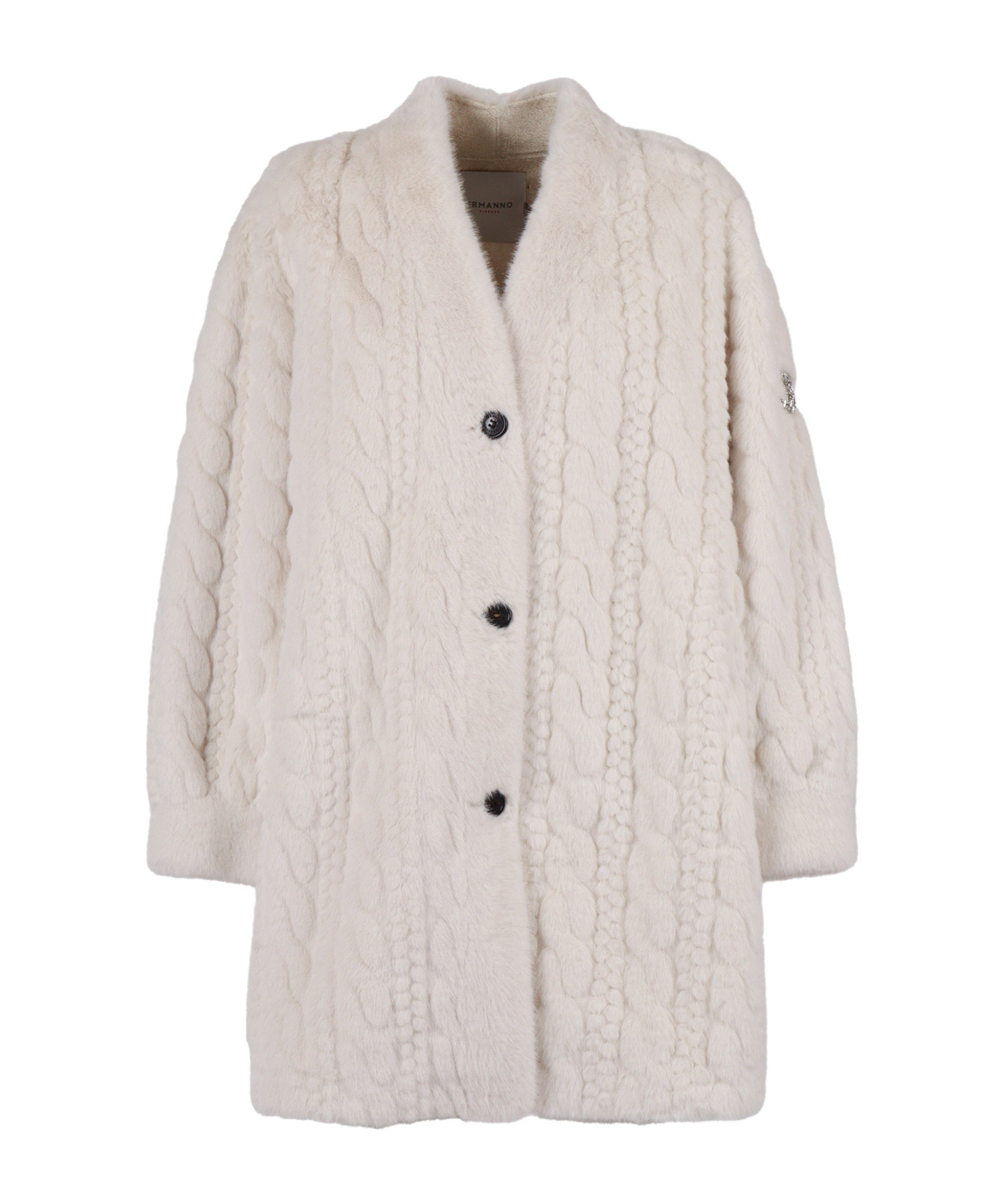 Ermanno Scervino Long-sleeved Knitted Cardigan In Yellow