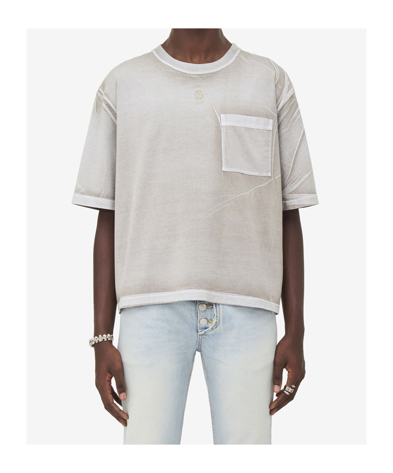 Alexander Mcqueen Pocket-detail T-shirt In Gray