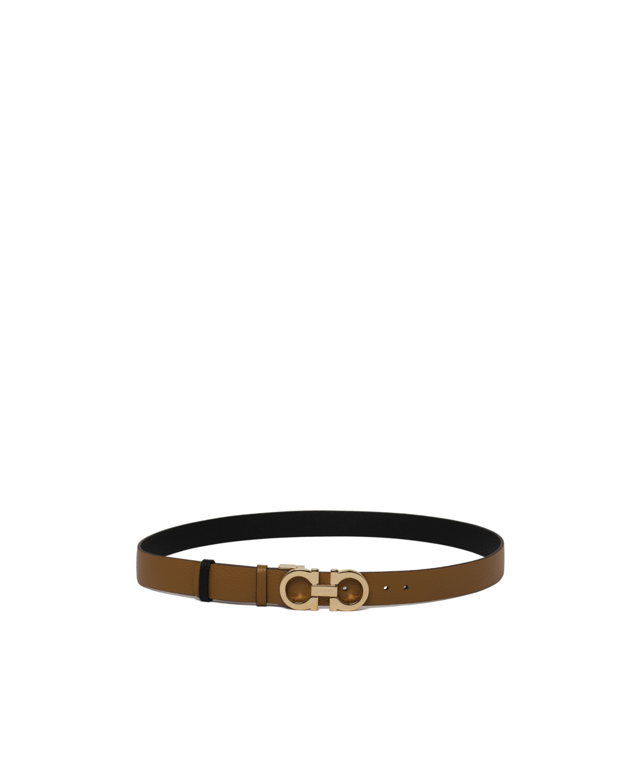 Ferragamo Reversible And Adjustable Gancini Belt In Brown