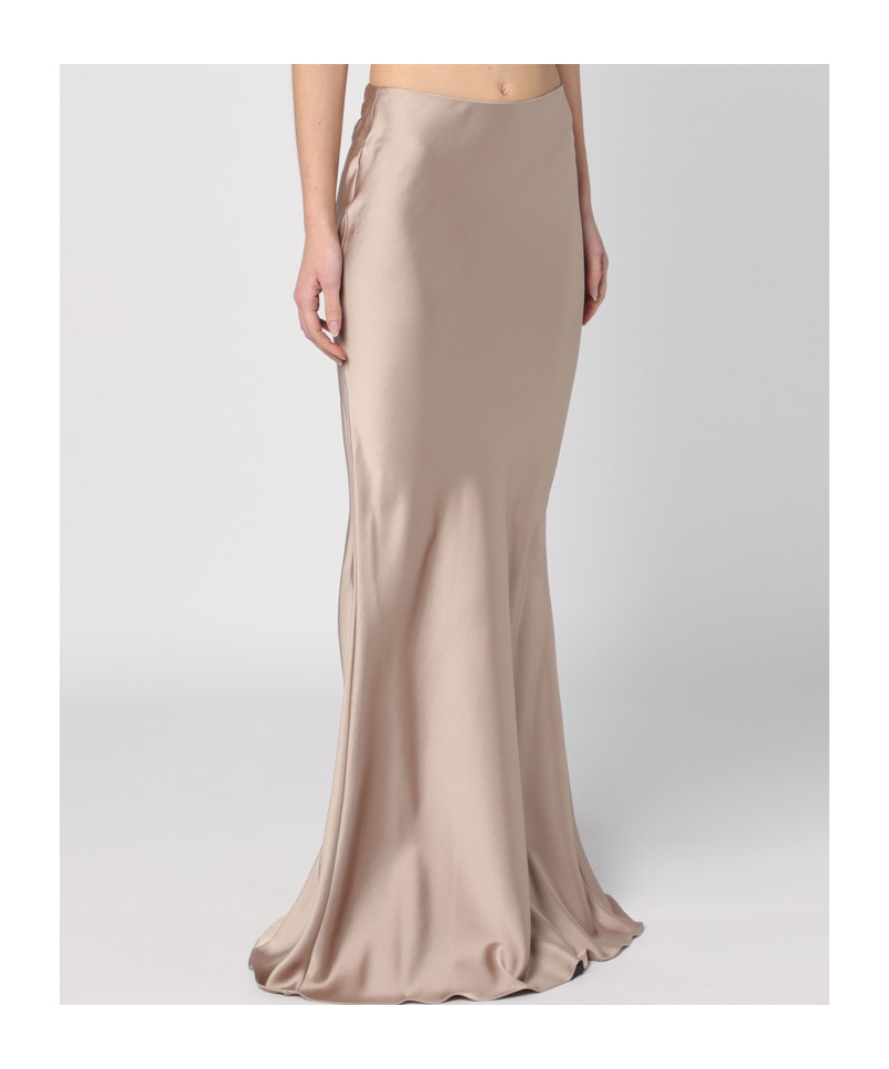 The Andamane Nemesia Bias-cut Midi Skirt In Nude