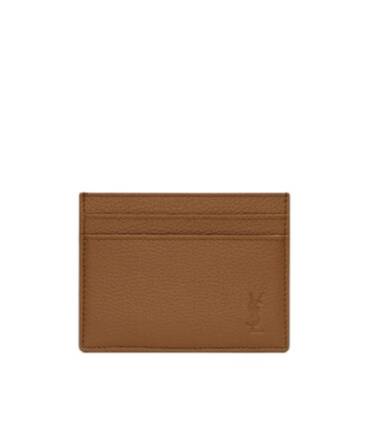 Saint Laurent Cassandre Shadow Card Case In Brown