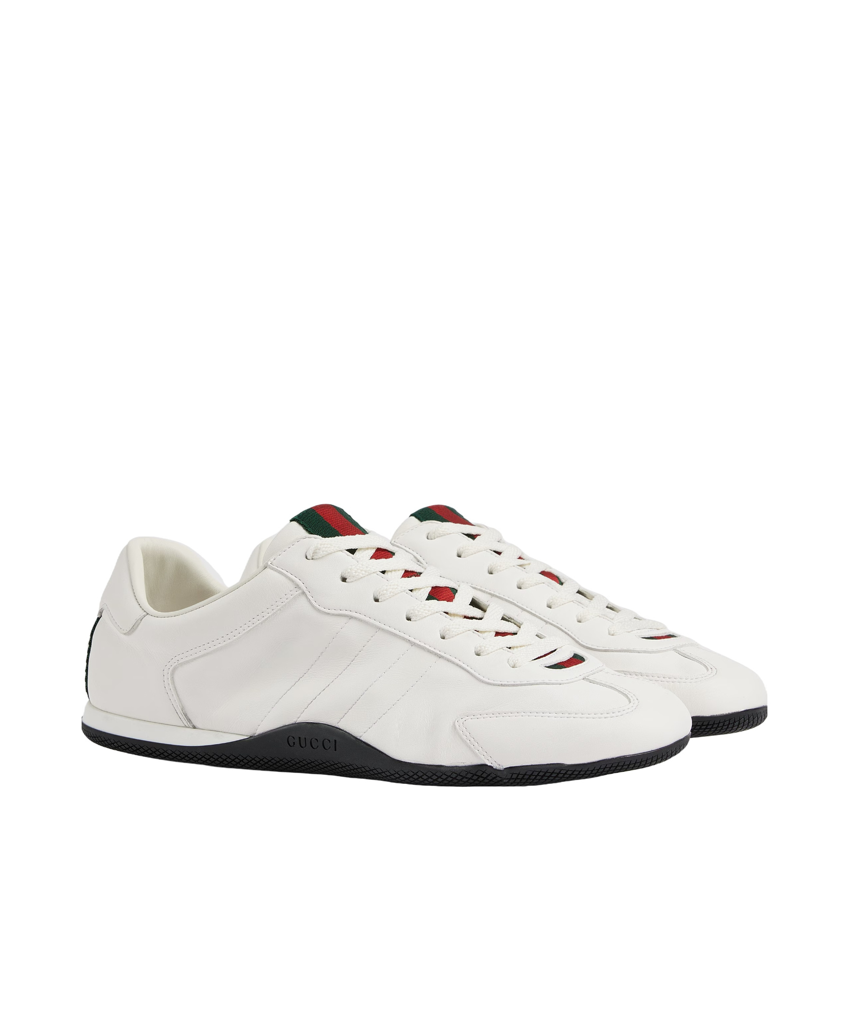 Gucci Shift Leather Sneakers In White