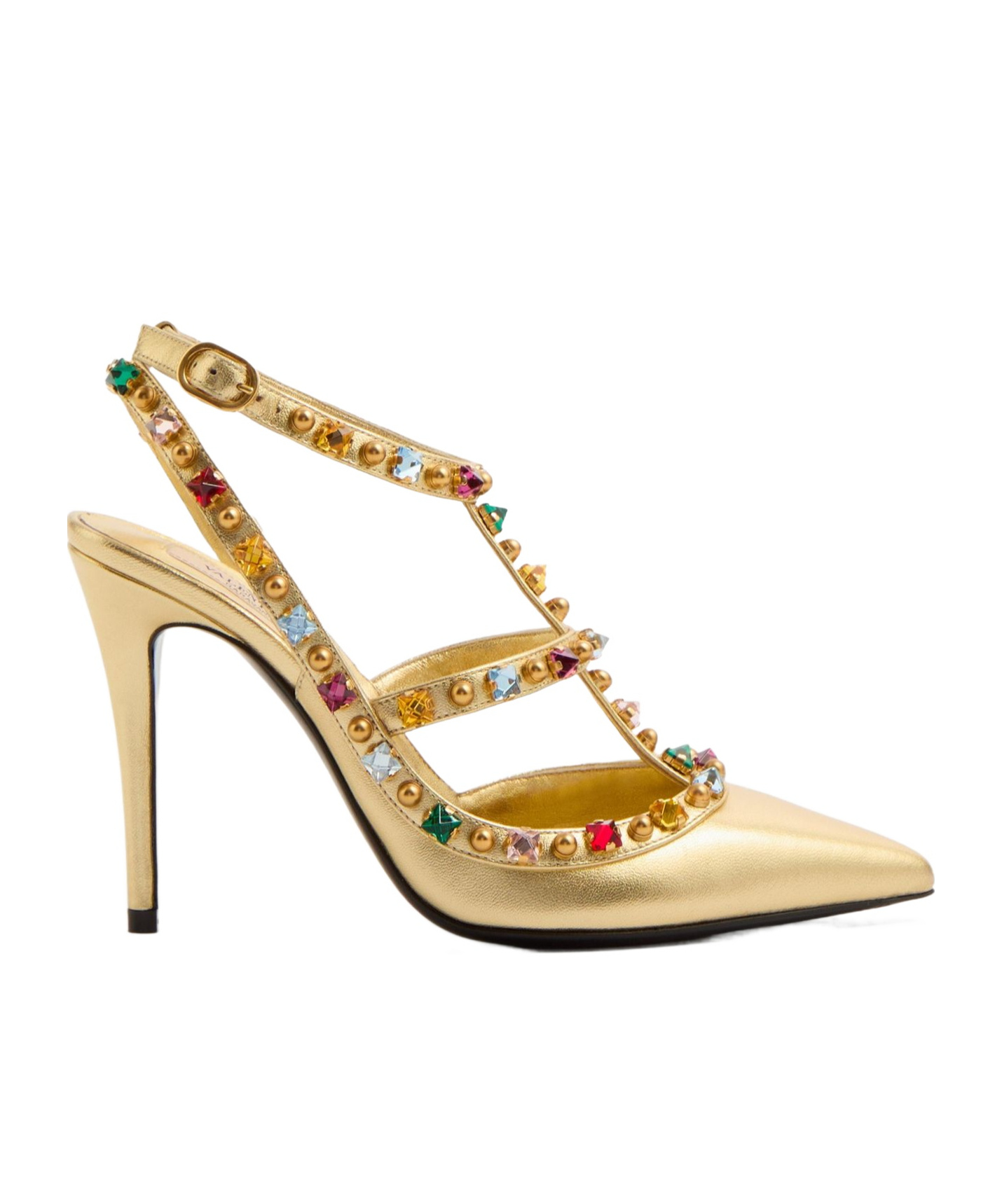 Shop Valentino 100mm Rockstud Dcollet Pumps In Multi-color