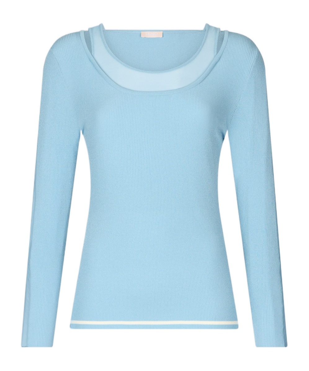 Liu •jo Jumper With Tulle Inserts In Blue