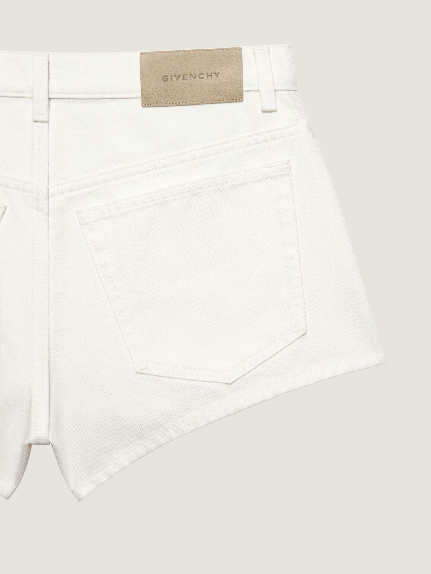 Givenchy Mini Shorts In White Denim In White