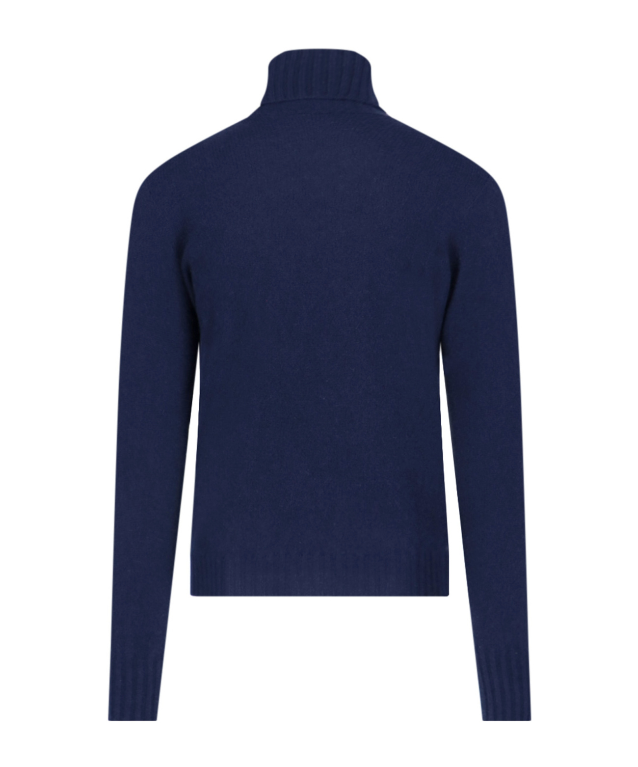 Drumohr Turtleneck Sweater In Blue Wool Navy Tones In Blue