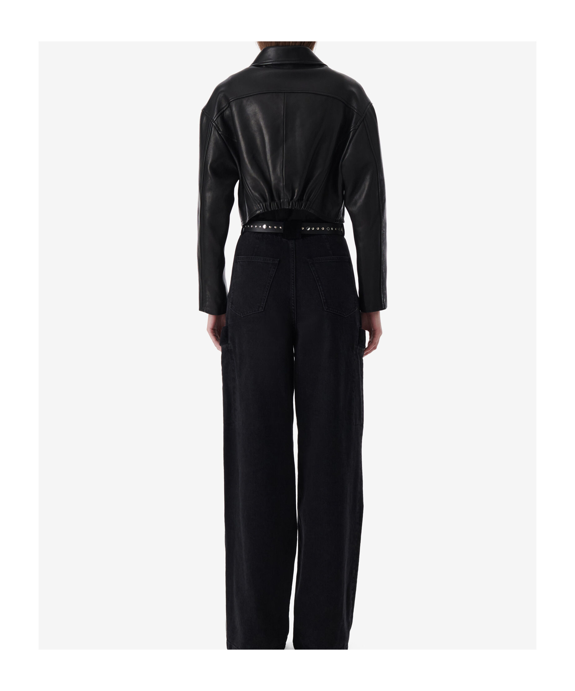 Iro Castilli Biker Jacket In Black Leather In Black