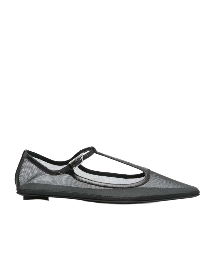 Attico Square Toe Flats In Black