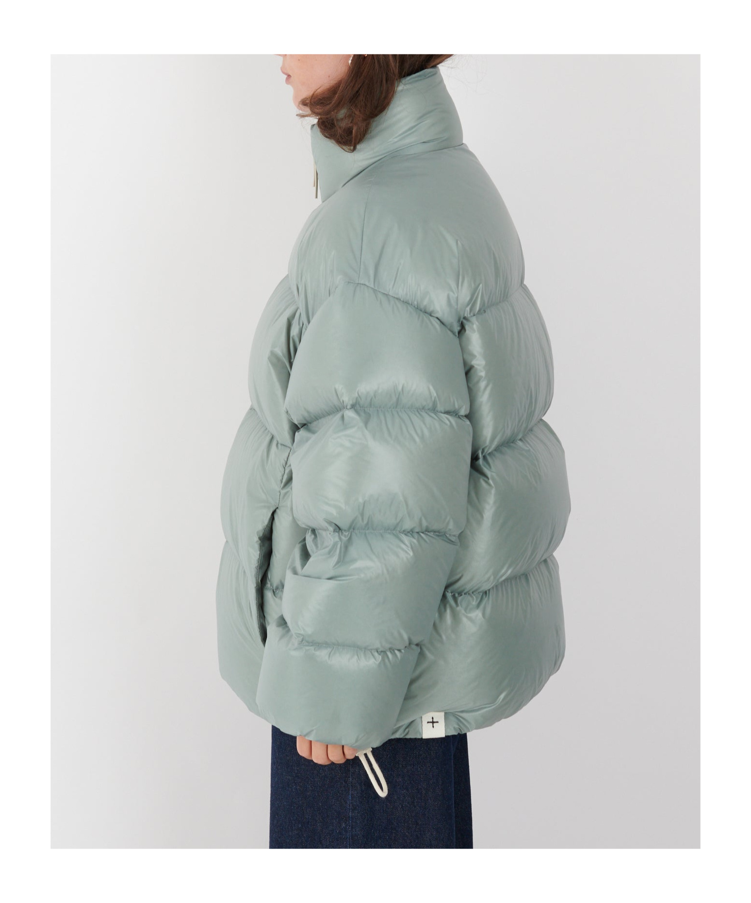 Jil Sander Long-sleeved Down Jacket In Gray