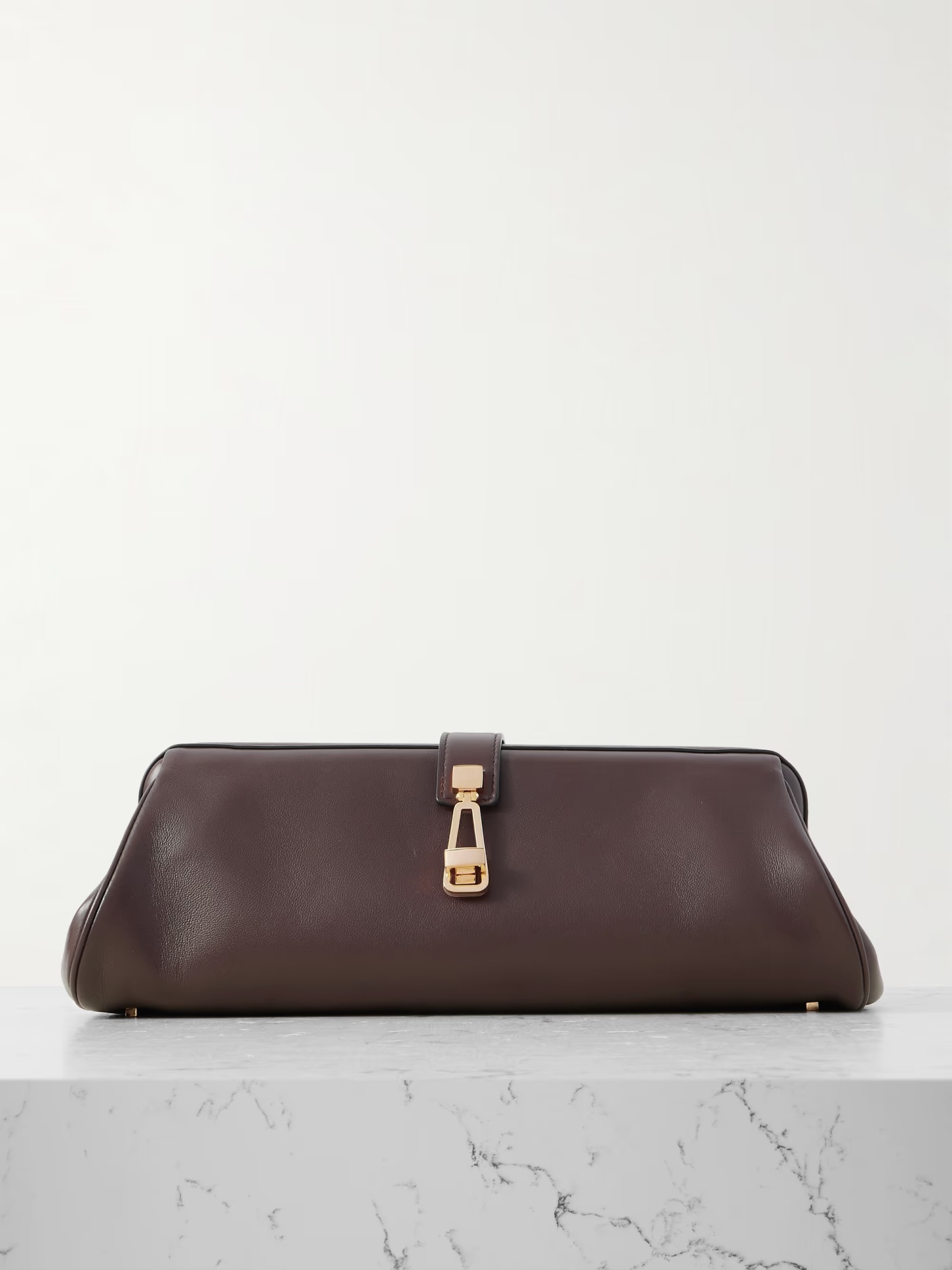 Gabriela Hearst Paola Leather Clutch In Brown