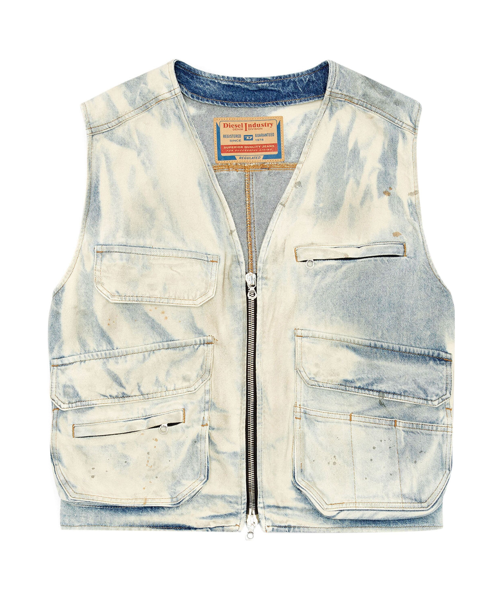 Diesel Pocketed Gilet Vest In White