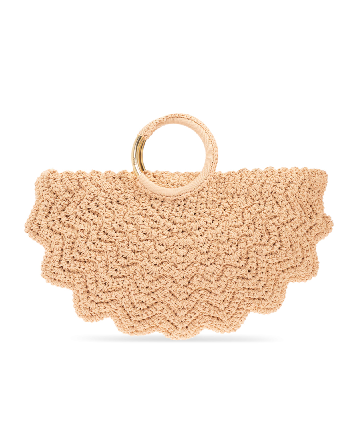 Chloé Bracelet Paravent Small Crochet Tote Bag In Nude