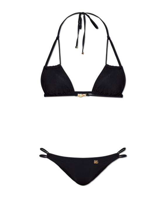 Dolce & Gabbana Dg Logo Bikini In Black