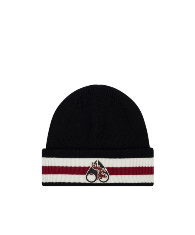 Moose Knuckles Nhl X  Beanie In Black/sumac Gray/bone Color