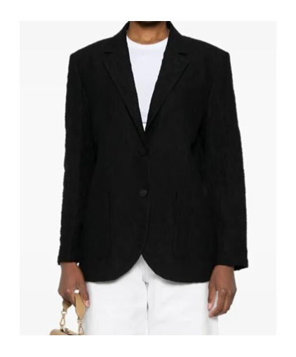 Shop Harris Wharf London Crinkled-finish Blazer In Black