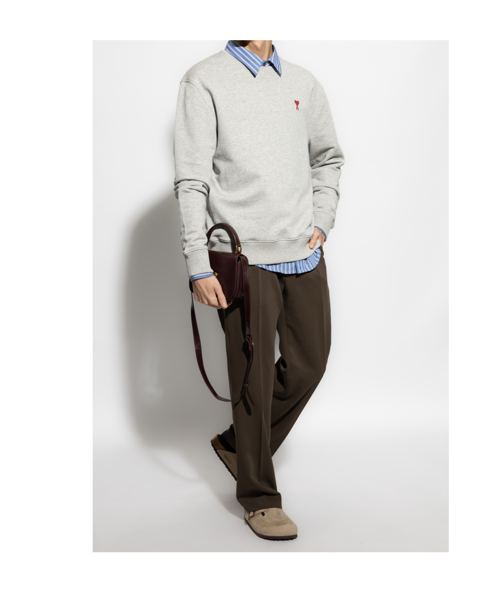 AMI ALEXANDRE MATTIUSSI AMI PARIS AMI DE COEUR FLEECE SWEATSHIRT