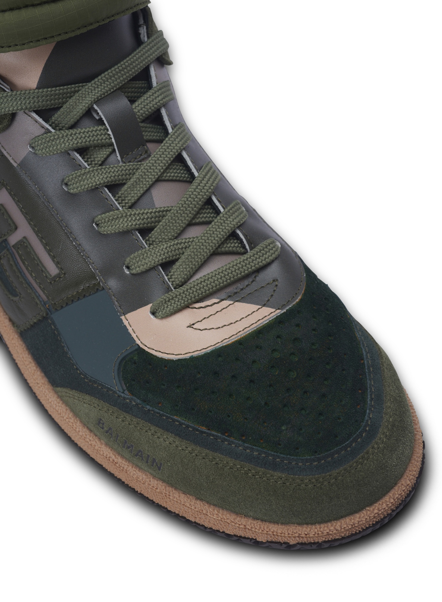 Shop Balmain Swan Mid-top Trainers In Calfskin And Suede In Black