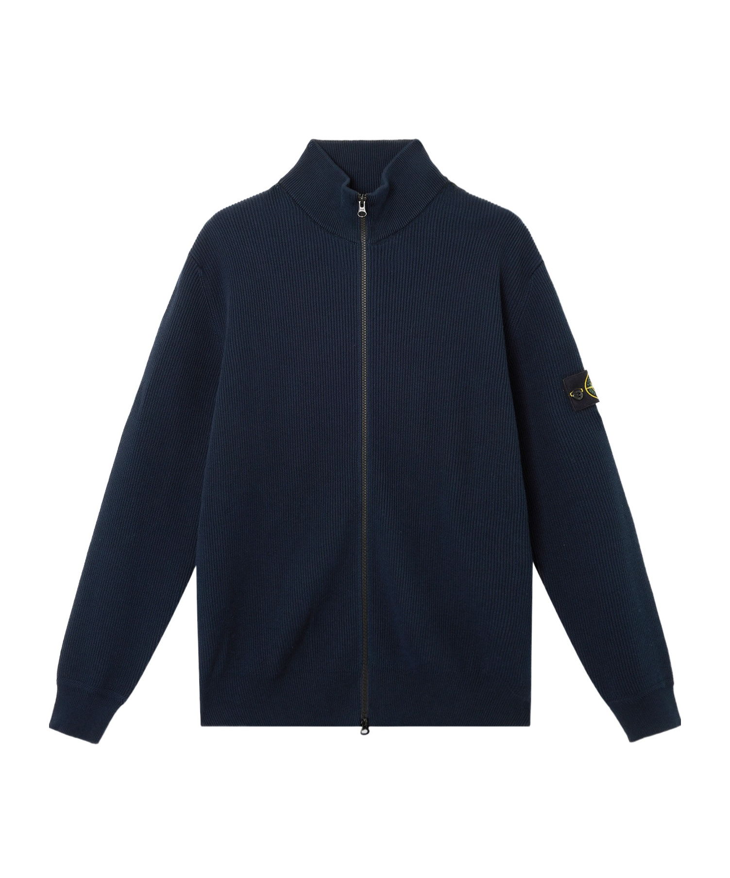 Stone Island Zip-front Wool Sweatshirt In Blue